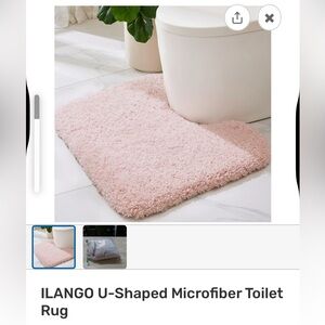 ILANGO U Shaped Microfiber Rug for Toilet